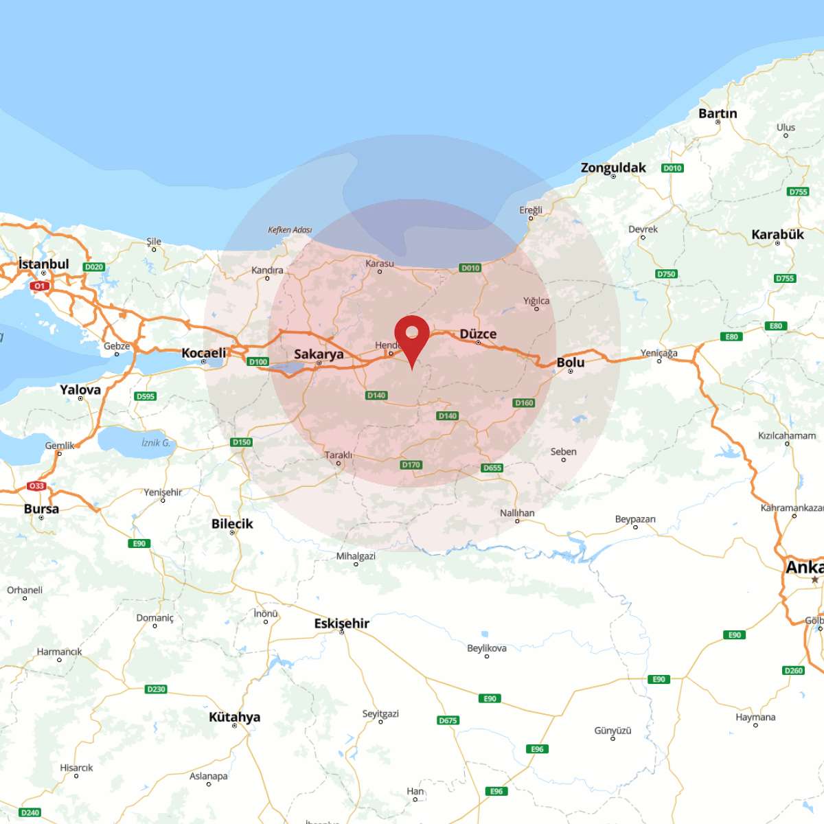 SAKARYA Bölgesinde 3.6 Büyüklüğünde Deprem!